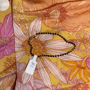 Elegant Black Beaded Bracelet 8”